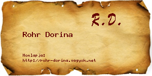 Rohr Dorina névjegykártya